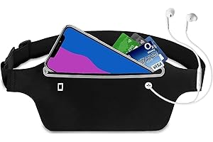 DORNNA® Marsupio Running Impermeabile, Marsupio da Corsa per Uomo e Donna, per Escursioni, Fitness, Viaggi, Cintura Elastica Adattarsi a Tutte le taglie di Vita. (Nero)