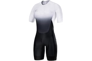 Santic Tuta da triathlon da uomo tinta unita senza maniche triathlon tuta imbottita manica corta trisuit triathlon corta alta elasticità asciugatura rapida dimagrante tuta da bicicletta