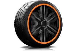 AUTOTEPPICH STYLERS WIR FERTIGEN IHRE FUßMATTEN RADKAPPEN-KÖNIG 15" 15 Zoll RKK21 LUX Orange RADBLENDEN RADKAPPEN