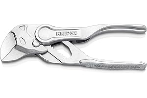 Knipex Pinza Chiave Xs Pinza e Chiave in Un Unico Utensile Cromata, Superficie Ruvida con Stampa 100 Mm 86 04 100