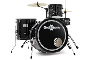 Compact 4 Piece Acoustic Drum Kit BDK-1 by Gear4music Black