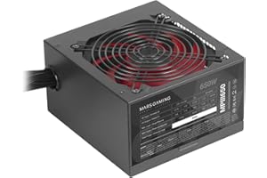 Mars Gaming MPIII650, Alimentation PC ATX 650W, 5 Ans Garantie, Technologie Silencieuse AI-RPM, Efficacité 85%, Noir