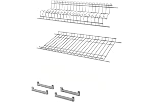 Rocard® Kit Scolapiatti da Incasso 86 cm – Realizzato in Acciaio Cromo Protetto, per Mobile Pensile da 90 cm, Griglia Portapiatti in Filo Tondo – Made in Italy