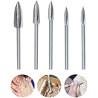 Zhangpu HolzSchnitzwerkzeug Set, 5 Stck Wood Carving and Engraving Drill Bit Milling Root Cutter Carving Tools…