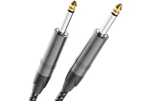 deleyCON 2m instrumentalny 6,35mm do 6,35mm Jack Mono AUX - Jakość studyjna - wykonana z czystej miedzi OFC (AWG24) - Jack do gitary elektrycznej Wzmacniacz basowy Mixer Keyboard