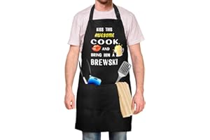 NAJILI Grembiule da ucina Chef, Nero Impermeabile Barbecue Grembiule con 2 Tasche + Cinghia da collo Regolabile, Cuoco Grembiule per uomo e donna, per Ristorante Artigianato Giardino BBQ Caffè