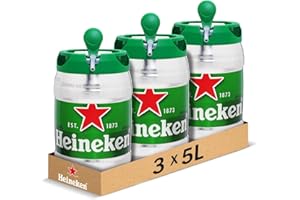 Heineken - Bière blonde 5° - 3 fûts de 5L
