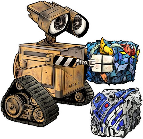 Star-Wars-Wall-E-Lustiges-T-Shirts-Wall-E-Grendizer-und-R2-D2-Star-Wars-Wall-E-Parodie