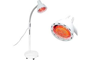 GOTOTO Lampada a infrarossi riscaldante per Thermoterapia, 275 W, 220 V, lampada a infrarossi su piedistallo, per alleviare il dolore muscolare, Spondylosi cervicale sciatica, temperatura regolabile