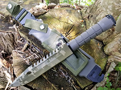 U.S. Army M-9 Typ-3C – Multipurpose M9 CAMO Militär Bajonett mit extrem Sägerücken – taktisches Kampfmesser - 3