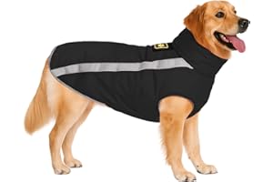 DoggieKit Abrigo Impermeable para Perros, Chaqueta para Perros con Forro Polar, Invierno Chaleco Prueba de Vientode con Tiras Reflectantes Seguras, Cálidos Ropa para Perro pequeñas, Medianas y Grandes