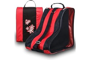 SDYGDB Kids Roller Skate Bag Children Ice Skate Bag Triangle Inline Skate Bag Oxford Cloth Skate Shoes Carry Case Waterproof Skate Tote with Adjustable Shoulder Strap(Gules)