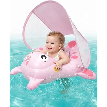 Bouée Bébé gonflable Piscine avec Auvent Bébé Siège De Piscine Flotteur