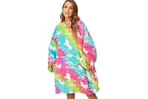 Michorinee Couverture à Capuche surdimensionnée, Sweat à Capuche Portable Super Chaud en Molleton et Sherpa, Sweat géant Confortable pour Femmes Hommes Adultes Adolescents