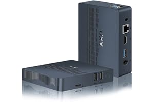 UXX Mini PC Supporto 512GB SSD Expansion, N3350 Desktop Computer 64GB eMMC, Piccolo PC Gaming 4K IPS HD UHD Dual Display, BT4.2, 2.4/5G WiFi, USB 3.0, per Ufficio/Casa, Blu