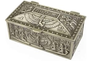 lachineuse - Caja de Acero Figura de ISIS alada - 9 x 5 x 4,2 cm - Decoración del Antiguo Egipto - Joyero, Llaves, Reloj - Idea de Regalo Decorativa - Cofre de Almacenamiento faraón - Color Metal