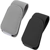JNNJ Custodia per Occhiali in Pelle con Clip per La Visiera Dell'auto, Supporto Occhiali da Sole Interni Automobilistici, Magnetismo Organizzatore di Protezione da Sole SUV E Camion(Nero