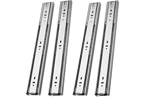 ANCHAK 2 pares Guías Laterales para Cajones con Cierre Suave 35cm en Acero Inoxidable Extracción Total, Capacidad de Carga 45 kg