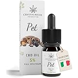 Crystalweed Olio di CBD Pet 5% Made in Italy - Olio Calmante e Rilassante per Cani e Gatti Certificato - Olio CBD per Cani e 