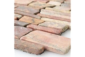 MOSAFIL Marmor Fliesen Naturstein Brick Mosaik Rossoverona Badezimmer Küchen Wand Design