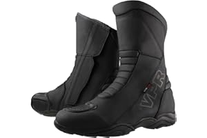 VPR R25 Motorbike Boots Ankle Support Waterproof Motorbike Shoes - CE Approved Leather Motorcycle Motorbike Boots Mens Sports Racing Touring Urban Ride City Mens Riding Boots Womens