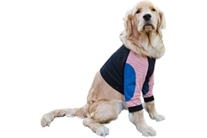 MEIAOBEST Large Dog Elbow Protection Shirt,Dog Short Pajamas Joint Recovery Sleeve for Prevent Licking Wound_8XL(Black)
