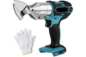 LIROPAU Forbici per lamiera a batteria, compatibili con Makita 18 V, forbici elettriche con testa girevole a 360°, spessore massimo 2 mm, forbici elettriche per lamiere, tappeti, tessuto, pelle (senza