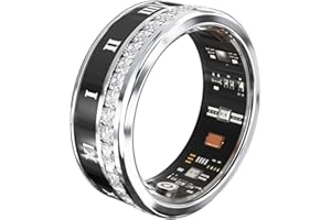 Hoorawwi Smart Ring, Smart Health Ring for Women Men IP68Fitness Tracker w/Sleep Heart Rate Blood Pressure Oxygen Monitor Pedometer Step Counter Smart Ring for Cellphone, Silver #8