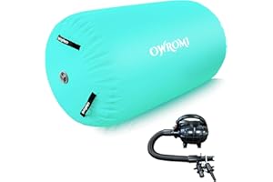 OWROMI Gymnastic Air Roller Barrel, Inflatable Air Spot Tumbler Backbend Trainer with Electric Pump Air Roller Air Spot Gymnastics Air Barrel Back Handspring Aid Roller for Yoga