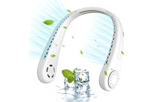 Anveltech Ventilatore da collo,Ventilatore Portatile USB, Mini Ventilatore da Collo Silenzioso,Regolazione a 3 Velocità,Flusso D'aria A 360°, Batteria da 4000 mAh,Adatto Per Viaggi D'ufficio e Sport