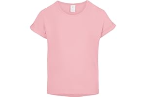 Merry Style T-Shirt Fille Coton Manches Courtes Revers Col Rond Classique MS-468