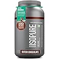 Isopure Whey Protein Isolate Powder with Vitamins for Immune Support & Biotine- 2.2 lbs, 1 kg (Dutch Choc), Lactose-Free, Gluten-Free, Veg protein for Men & Women. Offer Pack
