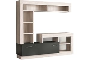 milani home - parete attrezzata porta tv soggiorno moderna di design 170x42x170 h