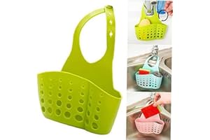 TOSSPER Cesta Colgante De Accesorios De Baño Fregadero Sostenedor De La Esponja 2 Bolsas Piqueras Colgando Colador Organizador del Fregadero De Cocina Accesorios De Lavado