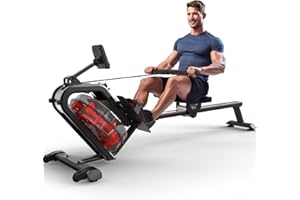 YAMO Rowing Machine for Home Gym, 6-Level Resistance with 16L Incline Water Tank,158KG Weight Capacity Water Rower with LCD Display & Bluetooth Connection, 44 Days Kinomap APP Membership