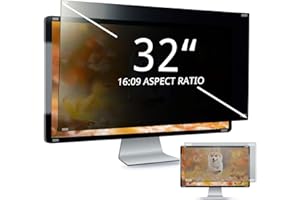EliWhale Computer Privacy Screen Filter, 32 Inch 16:9 Removable Monitor Screen Privacy Screen Protector, Anti-Blue Light & Anti-Glare Screen Protector, Width X Height Is 27.44"X 15.43"(697mm X 392mm)