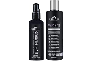 Hair Growth Shampoo & Hair Serum by GRD Hair UK Biotin, Argan Oil, Allantoin, Rosemary, Niacinamide, Lupin. Male & Female Hair Loss Products. Folic + - Growth +