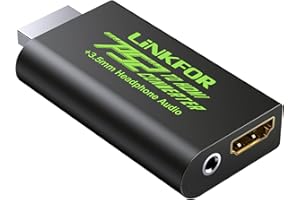 LiNKFOR PS2 to HDMI Converter - with 3.5mm Audio Out PS2 to HDMI Adapter for Connecting PS 2 to HDTV, Monitor or Projector, Plug & Play