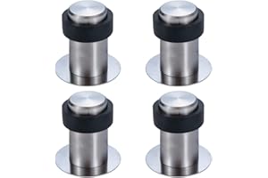 AULYUN Butoir de Porte Adhésif au Sol 6 cm en Acier Inox Arrêt de Porte Butée Porte (Lot de 4)