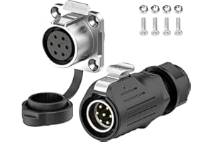 E-WeiChat EW-LP20 Connecteur industriel étanche IP68 Branchement connecteur aéronautique Connecteur circulaire anti-interférence Connecteur électrique M20 2-12 Broches Prise d'attache (7 Broches)