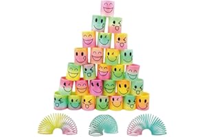 JYNVO 30 Pezzi Gadget Compleanno Bambini, Molle Per Bambini, Regalini Fine Festa Compleanno Bambini, Mini Smiley Springs, Rainbow Magic Spring Per Bambini, Spirale Arcobaleno Per Feste