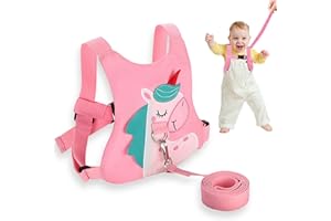 Hopton Baby Reins, Toddler Reins For Walking 1 Years, Pink Cute Horse Toddler Harness For Anti-Falls And Anti-Lost, Safety Toddler Harness,Baby Walking Harness For Toddlers Girls