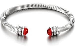 COOLSTEELANDBEYOND elástico ajustable – Unisex – Pulsera de cable trenzado – Pulsera de acero para hombres para mujeres