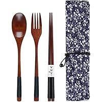 Miller X Premium Wooden Cutlery Set - Japanese Style Cutlery - Sustainable Cutlery Set - Reusable Cutlery Set - Travel Cutler