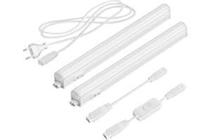 Parlat Luces LED bajo el armario Rigel, cada una de 31,3 cm, con interruptor, cada una de 397 lm, blanco cálido, juego de 2