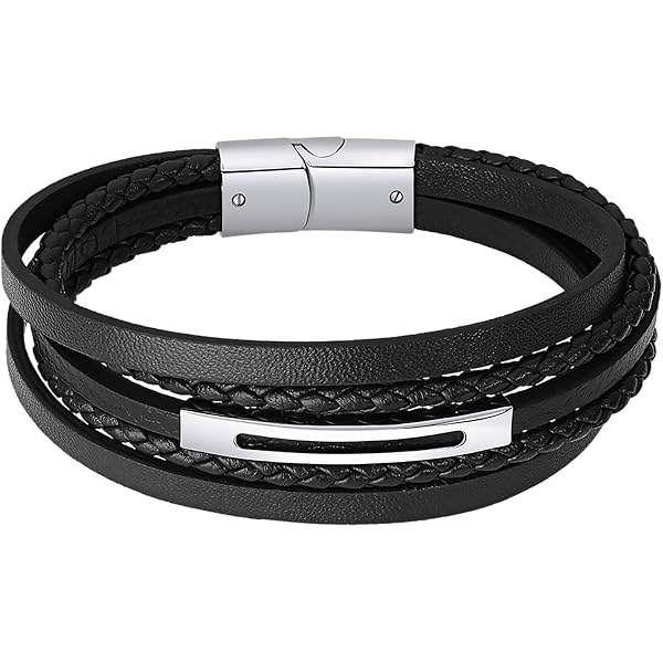 LOTUS STYLE Bracciale Uomo Urban In Pelle Blu E Acciaio - Chiusura A Gancio Ancora, Lunghezza 21 Cm