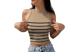 Cocila Sleeveless Vest for Women Summer Basic Crop Tops Casual Scoop Neck Cropped Tank Tube Tops Slim Fit Hot Girls Ribbed T-shirts 2024 Clothes Cute Going Out Tops