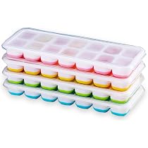 4 Pièces Moule à Glaçons Silicone 56 Compartiments Avec Couvercle - JRISBO Sans BPA Certifié LFGB