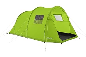 Eurohike Sendero 4 Family Tent for Four People with Porch, Living Area & Sewn In Groundsheet, Easy to Pitch & Spacious, 4 Man, Ideal for Festivals, Wild Camping, Backpacking, 2000mm HH