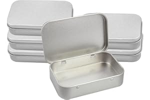 TSKDKIT Metalowe puszki, prostokątne pudełka do przechowywania, małe metalowe etui, organizer, przenośne puszki na zawiasach, pudełko na karty do gry, słuchawki, kable do ładowania, mydło i inne